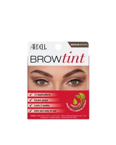 Front view of Ardell Brow Tint Medium Brown retail wall hook box packaging