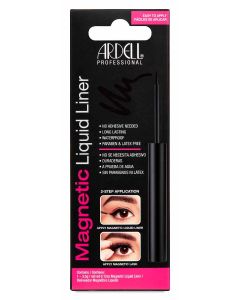 Front view of an Ardell Magnetic Liquid Liner  set in retail wall hook packaging with product details and information