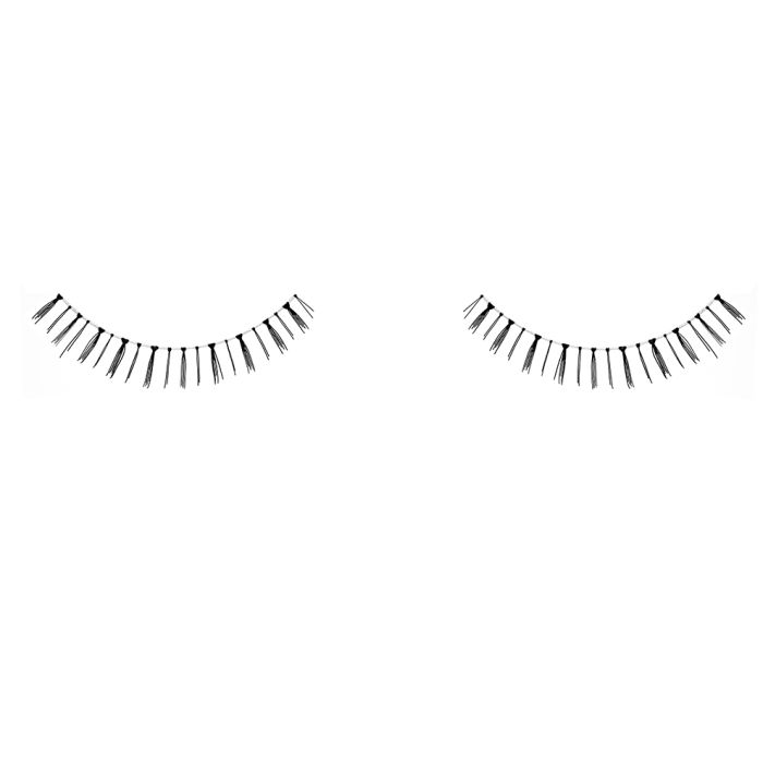 Pair of Ardell Natural 112 - Black false lashes side by side featuring clustered lash fibers