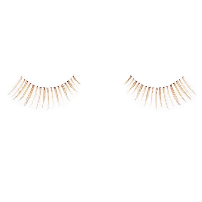 Set of Ardell Natural 116  Brown lashes side by side featuring clustered lash fibers