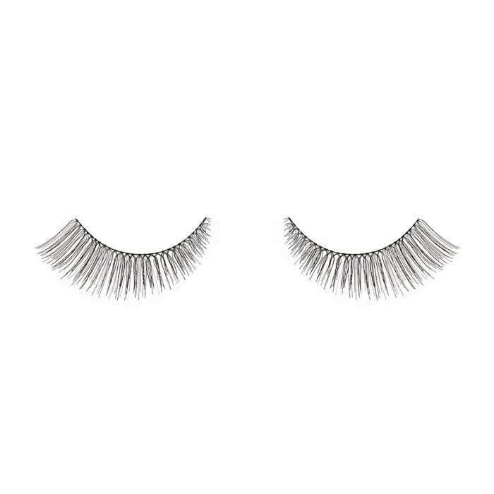 Pair of Ardell Curvy 411 false lashes side by side featuring clustered lash fibers