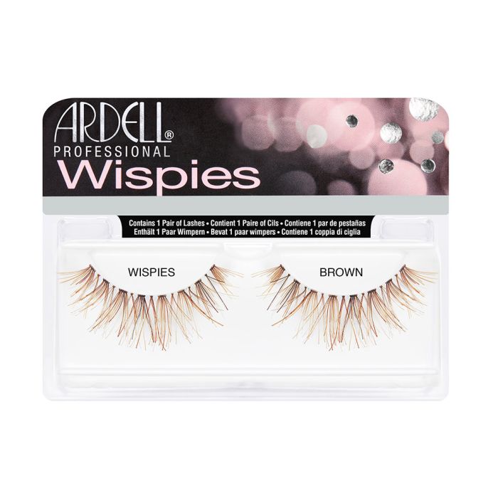 Front view of Ardell Demi Wispies in Brown color placed inside its retail packaging