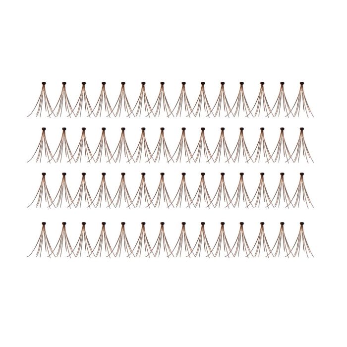 56 Ardell Knotted Individuals - Medium (Brown) false lashes arranged in 4 rows of 14 individual lash clusters