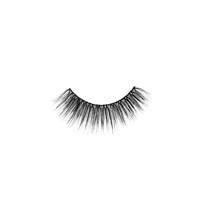 Close-up of an Ardell Glamour 141 false lash with round fluttery shape & finely tapered ends