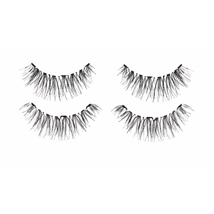 2 pairs of upper & lower Ardell Magnetic Lash - Double Wispies faux lashes for the left & right eyes side by side