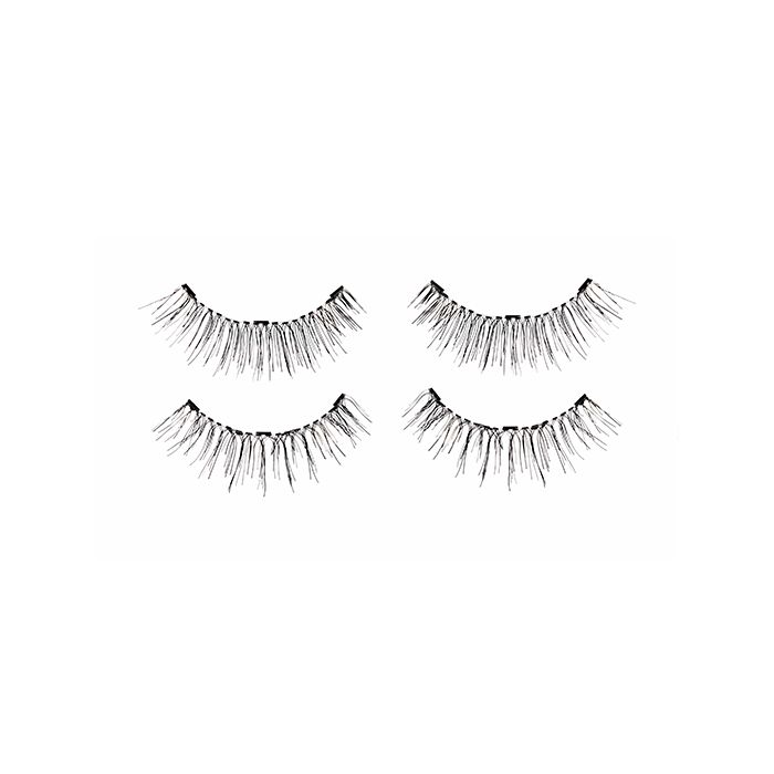 2 pairs of upper & lower Ardell Pre-cut Magnetic Lash 110 faux lashes for the left & right eyes side by side.