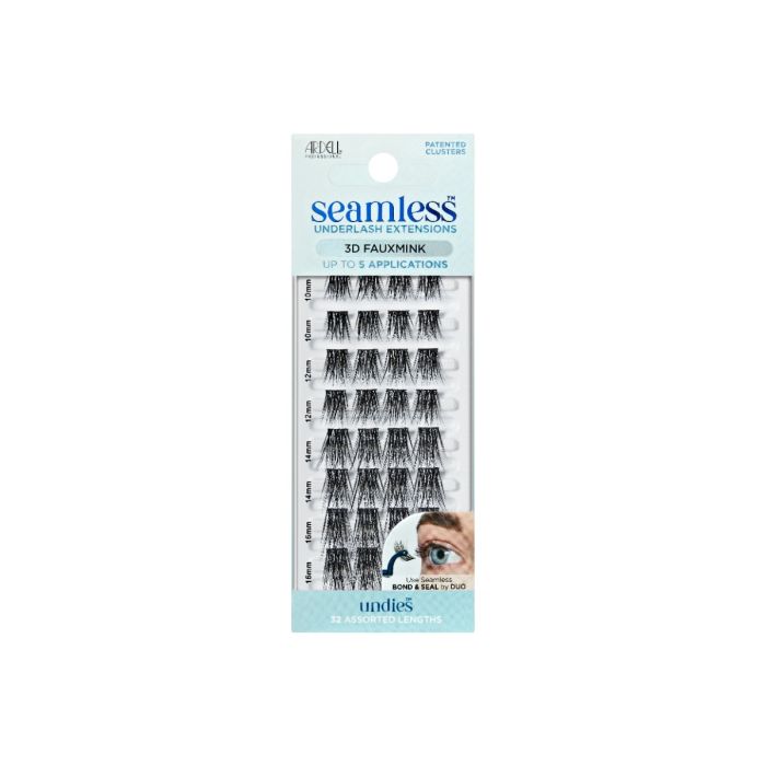 Front view of Seamless Underlash Extensions 3D Faux Mink Refill  wall-hook ready packaging