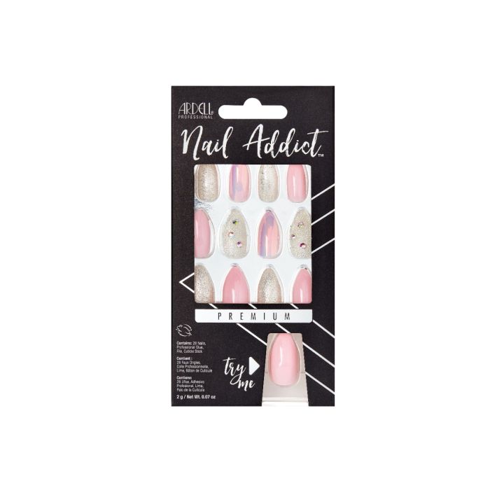 Front of Ardell Nail Addict Pink Ice color shade retail box
