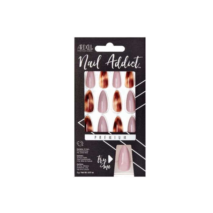 Front of Ardell Nail Addict Amber Glass color shade retail box