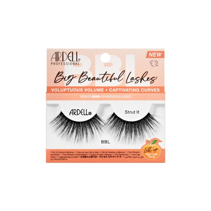Front facing of Ardell Big Beautiful Lashes Strut It wall-hook ready pack with printed product details and information 