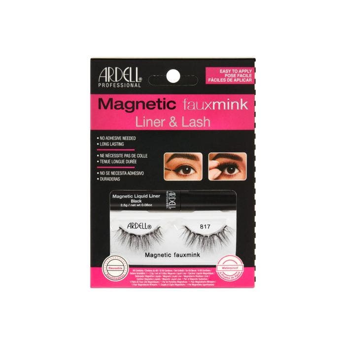 Ardell Magnetic Fauxmink Lash 817 and Magnetic Liquid Liner in retail packaging