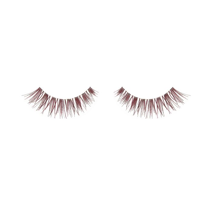 Pair of Ardell Color Impact Lash Demi Wispies Wine false lashes side by side featuring clustered lash fibers