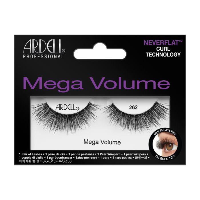 Front of Ardell Mega Volume 262 retail pack with window to show lashes