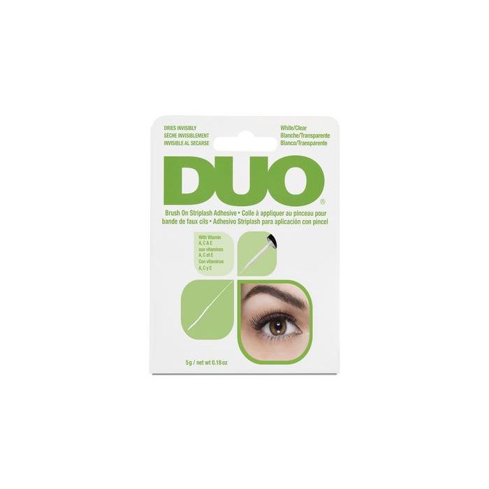 Back of  Ardell DUO Individual Lash Adhesive Dark 7g retail packaging featuring detailed application instructions