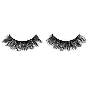 A pair of Ardell Double Up Lash 203 showing its total volume, extra-long staggered length lashes 