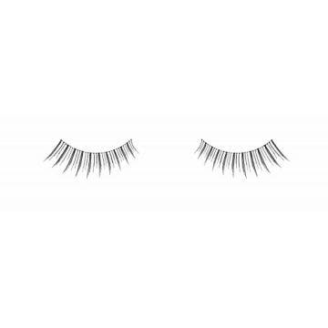 A single pair of Ardell Natural 135 showing its light volume, short and flared lash style in the white color background