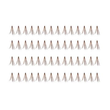 56 Ardell Knot-Free Individuals - Short (Brown) false lashes arranged in 4 rows of 14 individual lash clusters 