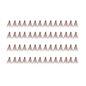 56 Ardell Knot-Free Double Individuals - Short (Brown) false lashes arranged in 4 rows of 14 individual lash clusters 