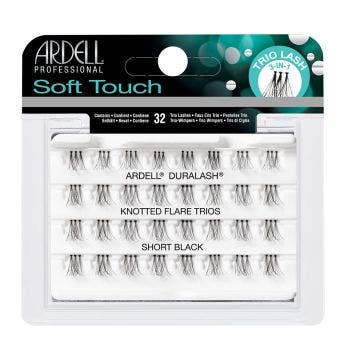 Complete Ardell Soft Touch Trios Individuals Short set of 32 lightweights knotted false lash trios in retail packaging