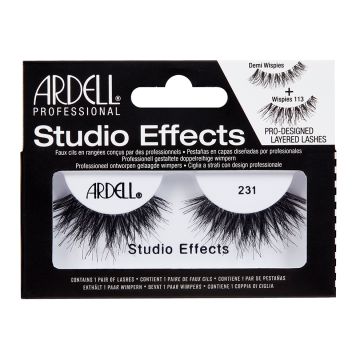 A pair of Ardell Studio 231 in its retail packaging with some details and features written on it