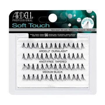 Front view of an Ardell Soft Touch Individuals Medium faux lashes set in complete retail wall hook packaging