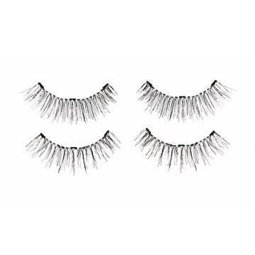 2 pairs of upper & lower Ardell Pre-cut Magnetic Lash 110 faux lashes for the left & right eyes side by side.