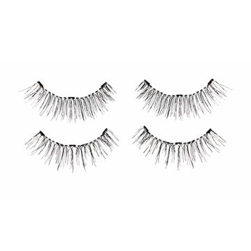 2 pairs of upper & lower Ardell Pre-cut Magnetic Lash 110 faux lashes for the left & right eyes side by side.