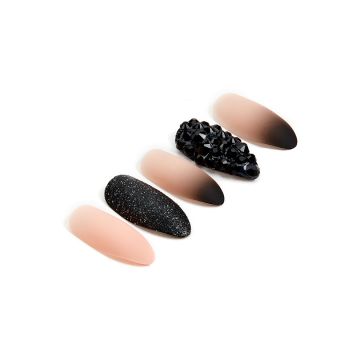 Ardell Nail Addict Premium Artificial Nail Set - Black Stud & Pink Ombré