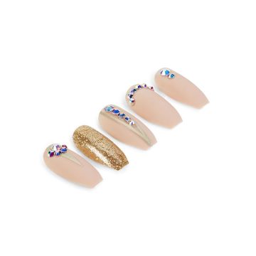 Ardell, Nail Addict Premium Artificial Nail Set, Nude Jeweled