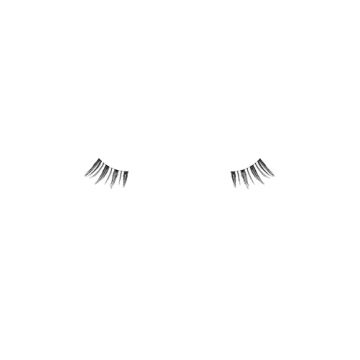 A floating Ardell Accents 311 - Black featuring its  light volume, medium length with spiky effect half lash style