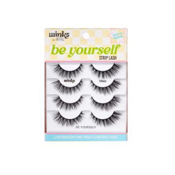 Front package of Winks Be Yourself Lashes  Vibez 4 pack
