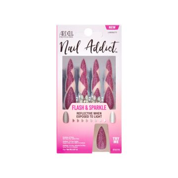 Front view of wall-hook ready pack of Ardell Nail Addict Flash & Sparkle Luminatti