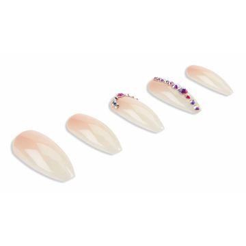 Ardell Nail Addict Premium Nail Set, Nude Light Crystals artificial nails