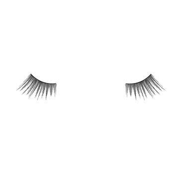 Pair of Ardell Pre-Cut Lash Accent 305 false lashes positioned to feature how it would look like when worn