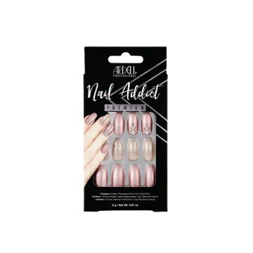 Front view of Ardell Nail Addict Artificial Nail - Metallic Lilac Pearin packaging