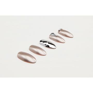 Ardell Nail Addict Artificial Nail - Champagne Ice frosted matte metallic nails