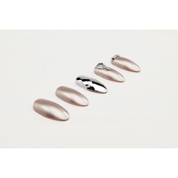 Ardell Nail Addict Artificial Nail - Champagne Ice frosted matte metallic nails