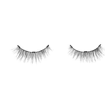 Pair of Ardell, Magnetic Lash Singles, Lash 110 upper false lashes side by side featuring tiny magnets & lash fibers.