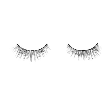 Pair of Ardell, Magnetic Lash Singles, Lash 110 upper false lashes side by side featuring tiny magnets & lash fibers.