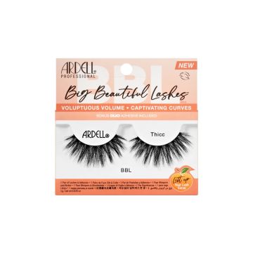 Front view of Ardell's Big Beautiful Lashes Thicc wall-hook ready retail packaging with printed product information 