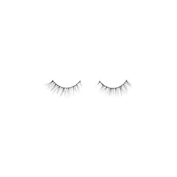 Ardell Eco Lashes 454 with light volume & length, short shape isolated in white color background