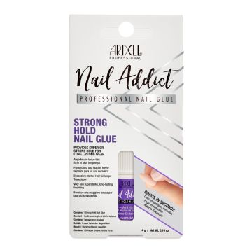 Front view of  Ardell Nail Addict Strong Hold Nail Glue packaging with product information
