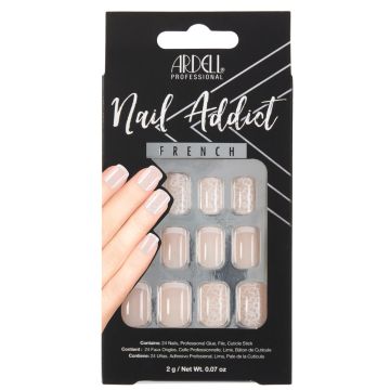 Frontage of Ardell Nail Addict French & Lace retail packaging with printed label text