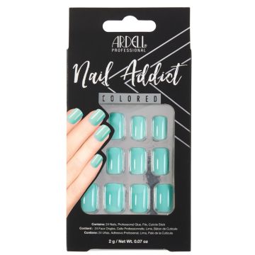 Front of Ardell Nail Addict Mint color shade in packagingwith text