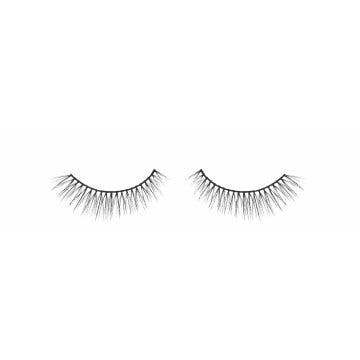A floating Ardell Magnetic Megahold 110 featuring its fluffy and fluttery lashes isolated in white color scene