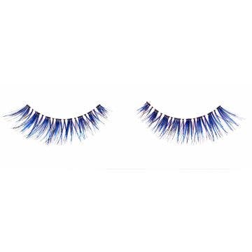 Pair of Ardell Color Impact Lash Demi Wispies Blue false lashes side by side featuring clustered lash fibers