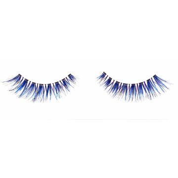 Pair of Ardell Color Impact Lash Demi Wispies Blue false lashes side by side featuring clustered lash fibers