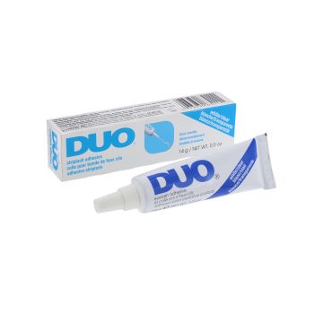 Ardell Duo Clear Lash Adhesive box and tube container laid horizontally side by side