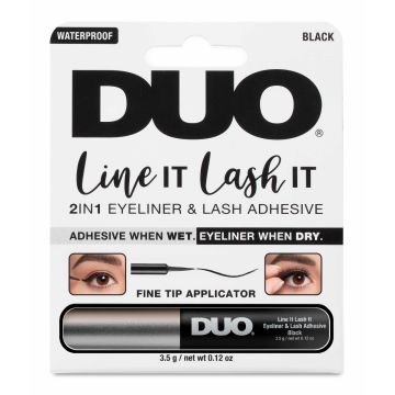 Front view of  Ardell DUO Line It Lash It 2-in-1 Eyeliner and Lash Adhesive in a complete retail wall hook packaging