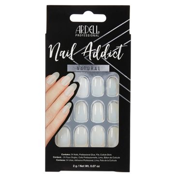 Frontage look of Ardell Nail Addict Premium Artificial Nail in Natural Oval variant with a wall hook ready packaging